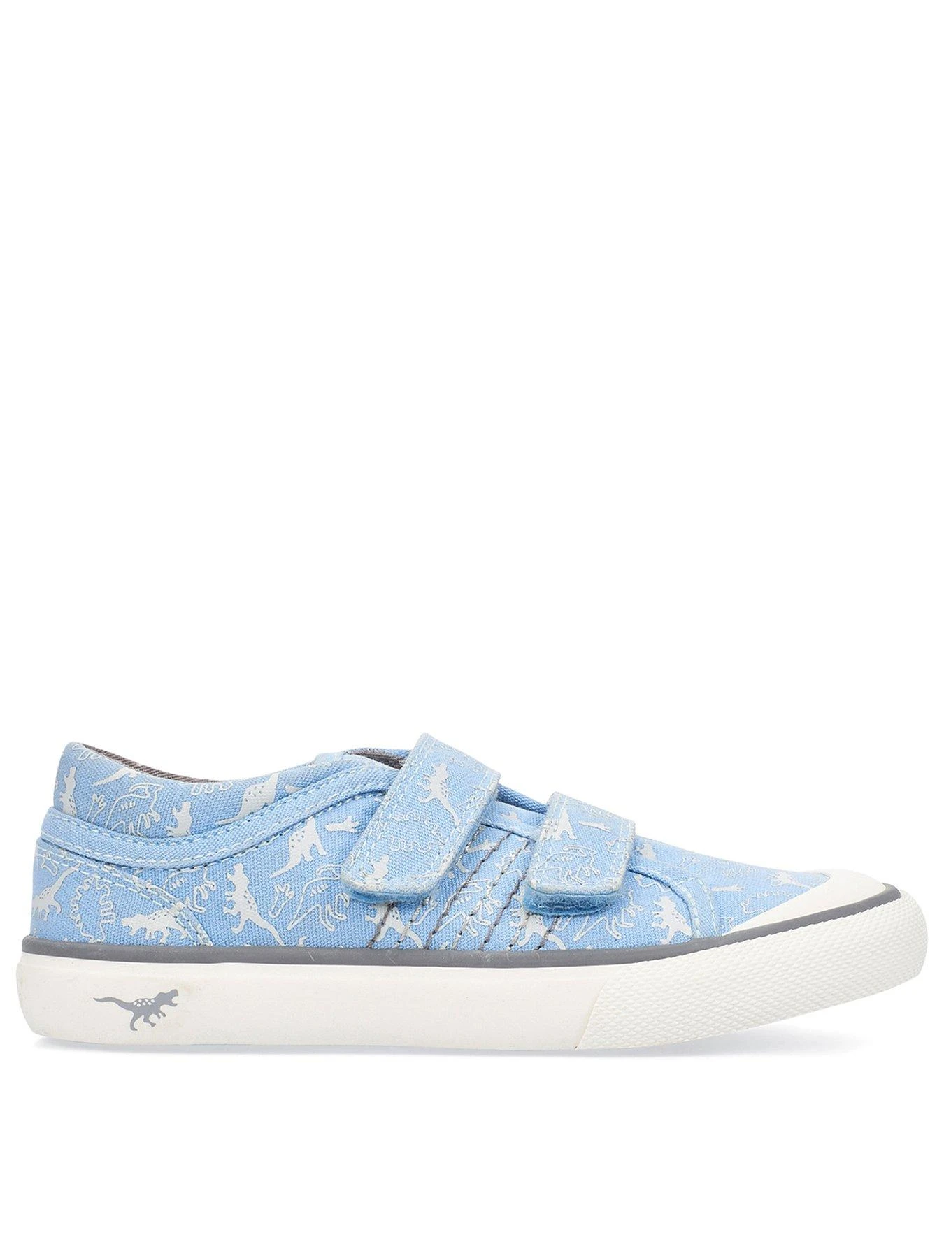 Start-rite Jurassic Dinosaur Print Double Riptape Lightweight Canvas Shoes - Blue 2 Start-rite Jurassic Dinosaur Print Double Riptape Lightweight Canvas Shoes - Blue - Image 2