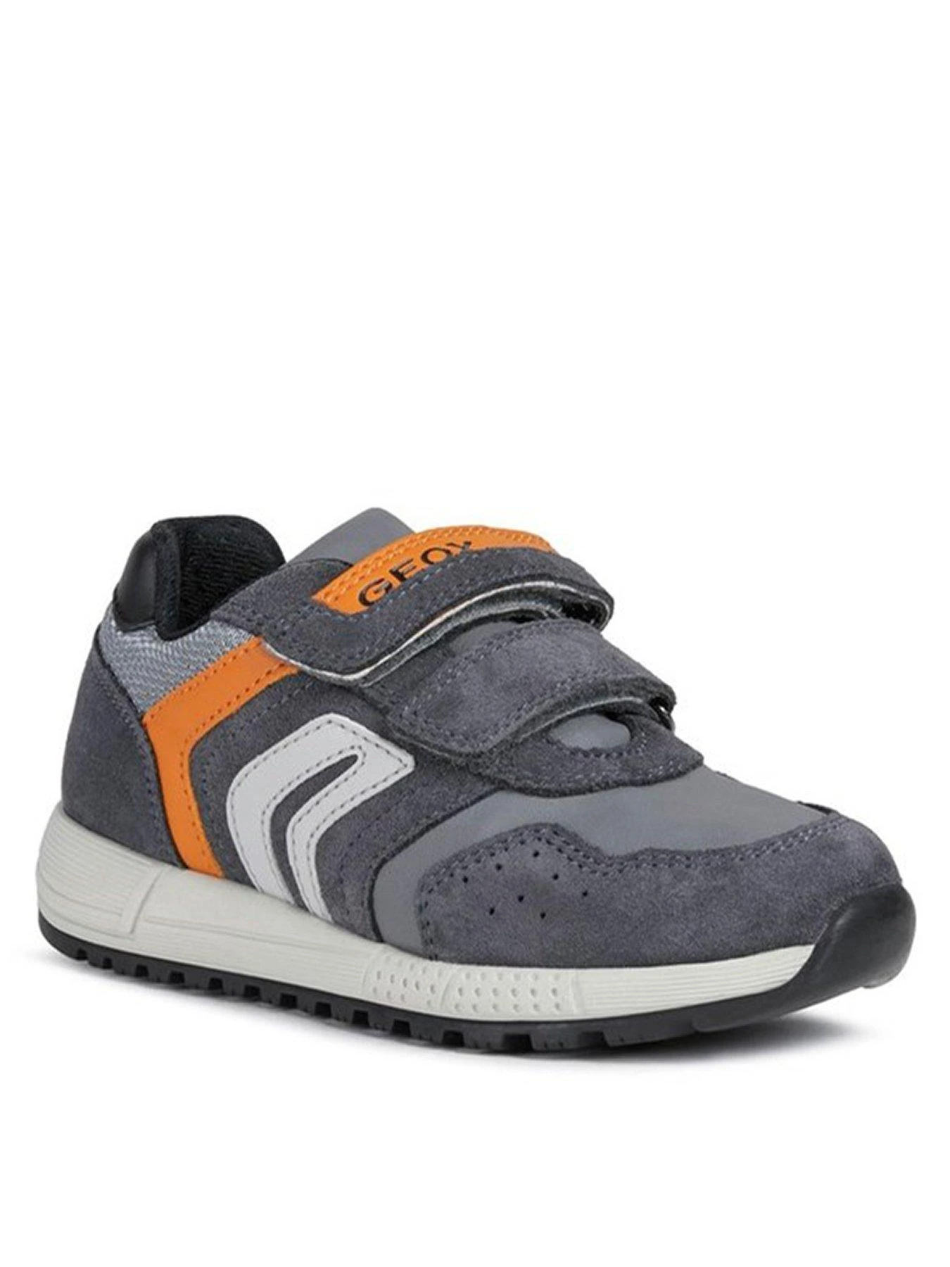 Geox Boys Alben Strap Trainers - Grey/Orange 1 Geox Boys Alben Strap Trainers - Grey/Orange