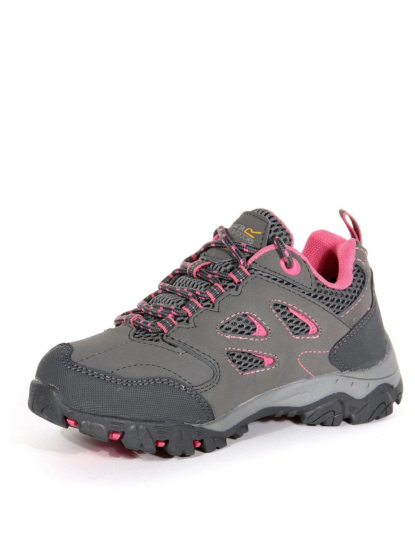 Regatta Junior Holcombe Waterproof Low-Cut Walking Boot - Grey/Pink 2 Regatta Junior Holcombe Waterproof Low-Cut Walking Boot - Grey/Pink - Image 2