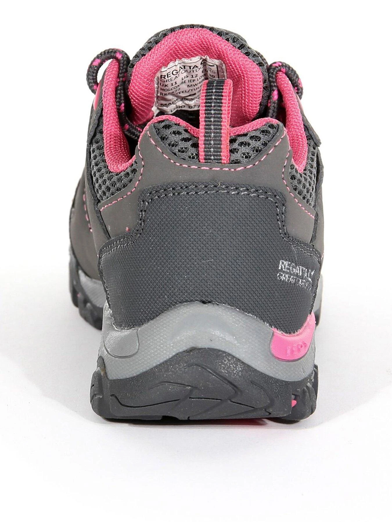 Regatta Junior Holcombe Waterproof Low-Cut Walking Boot - Grey/Pink 3 Regatta Junior Holcombe Waterproof Low-Cut Walking Boot - Grey/Pink - Image 3