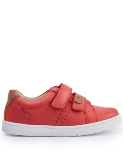 Start-rite Explore Red Soft Leather Flexible Double Riptape Trainers