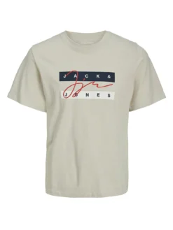 Jack & Jones Junior Boys Joshua Short Sleeve Tshirt - Moonbeam Beige