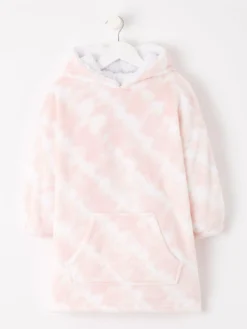 Mini V By Very Girls Oversized Fleece Tie Dye Fleece Hooded Blanket