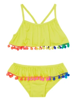 Monsoon Girls Pompom Bikini - Yellow