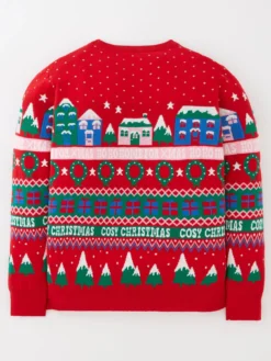 Mini V By Very Girls Family Novelty Fair Isle Christmas Jumper - Red -Mamas & Papas || MONSOON || RIVER ISLAND Sales VGX76 SQ3 0000000063 PINK SLb