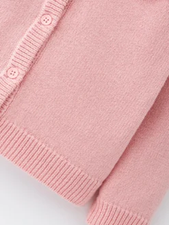 Mini V By Very Girls Pointelle Frill Knitted Cardigan - Pink -Mamas & Papas || MONSOON || RIVER ISLAND Sales VI0L4 SQ5 0000000063 PINK SLd1
