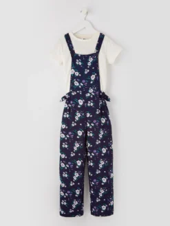 V By Very Girls Floral Jumpsuit And T Shirt