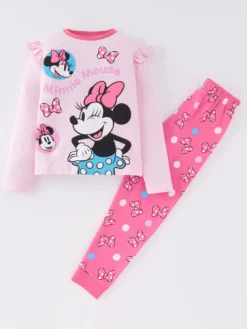 Minnie Mouse Frill Long Sleeves Pyjamas - Pink