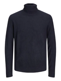 Jack & Jones Junior Boys Kyle Knit Roll Neck Jumper - Total Eclipse Black