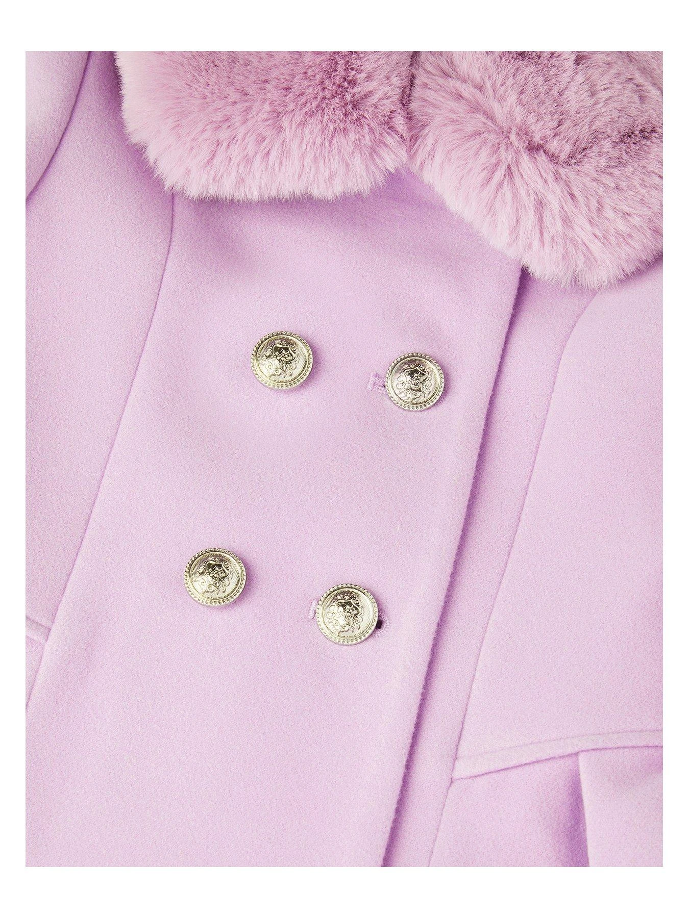 Monsoon Girls Double Breasted Skirted Smart Coat - Lilac 3 Monsoon Girls Double Breasted Skirted Smart Coat - Lilac - Image 3