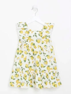 River Island Mini Mini Girls Lemon Print Frill Dress - White