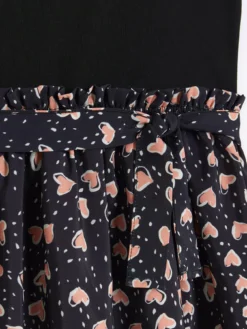 River Island Girls Heart Print T-Shirt Dress - Black -Mamas & Papas || MONSOON || RIVER ISLAND Sales VMBOJ SQ4 0000000004 BLACK SLd