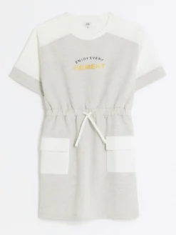 River Island Girls Colour Block Dress - Beige