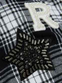 River Island Girls Check Embellished Oversized Shirt - Black -Mamas & Papas || MONSOON || RIVER ISLAND Sales VP9U0 SQ4 0000000004 BLACK SLd