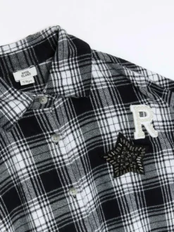River Island Girls Check Embellished Oversized Shirt - Black -Mamas & Papas || MONSOON || RIVER ISLAND Sales VP9U0 SQ5 0000000004 BLACK SLd1