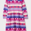 Crew Clothing Girls Heart Intarsia Knitted Dress - Multi