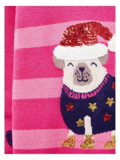 Crew Clothing Girls Santa Pug Christmas Jumper - Pink -Mamas & Papas || MONSOON || RIVER ISLAND Sales VSM30 SQ3 0000000063 PINK SLb
